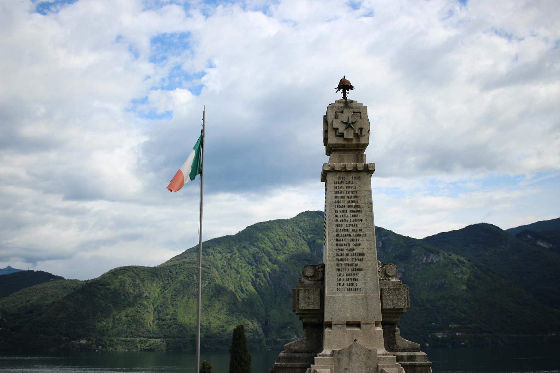 war memorial monument in mezzegra italy